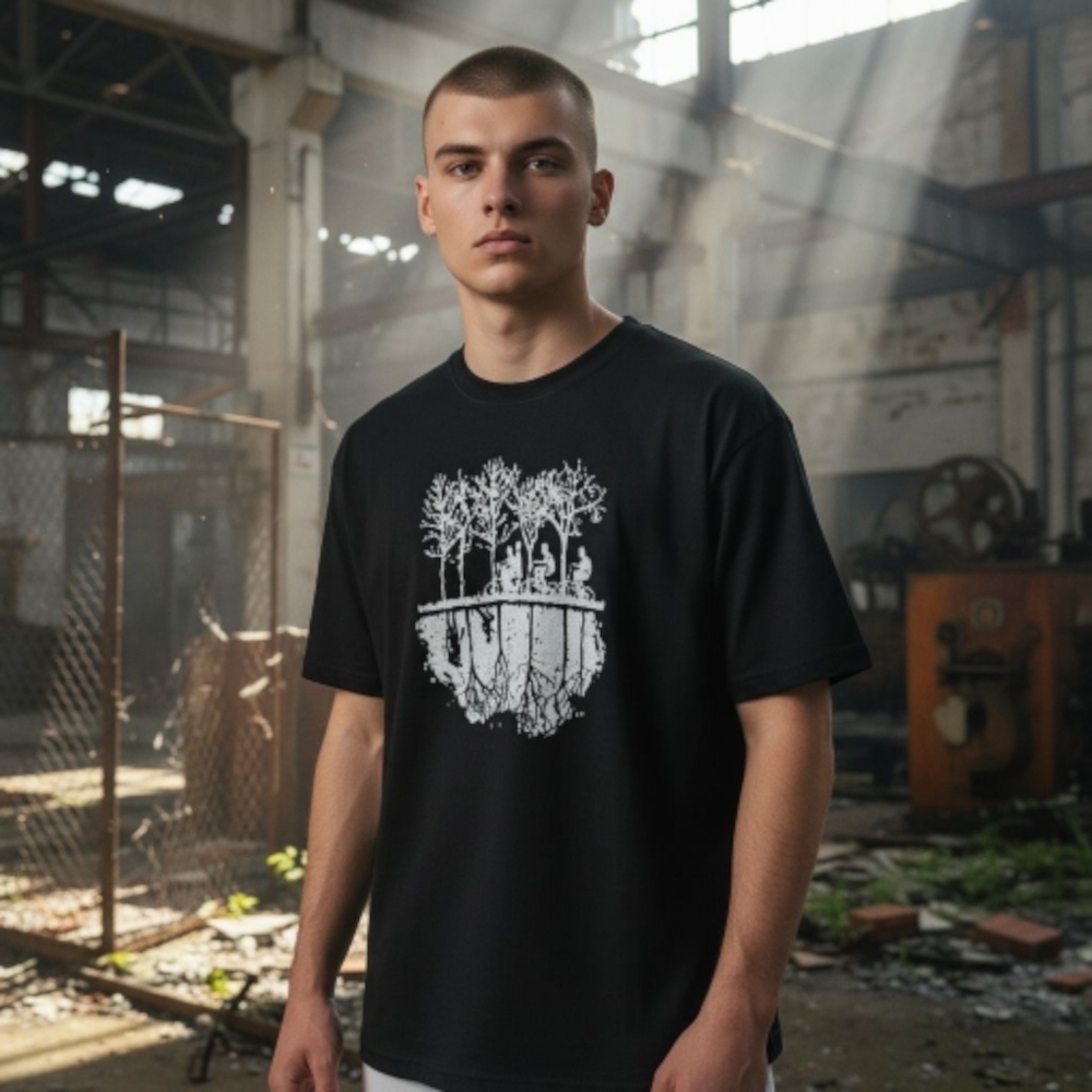 Stranger Things Inspired The Upside Down Black T Shirt Mens Large Gildan Softsty